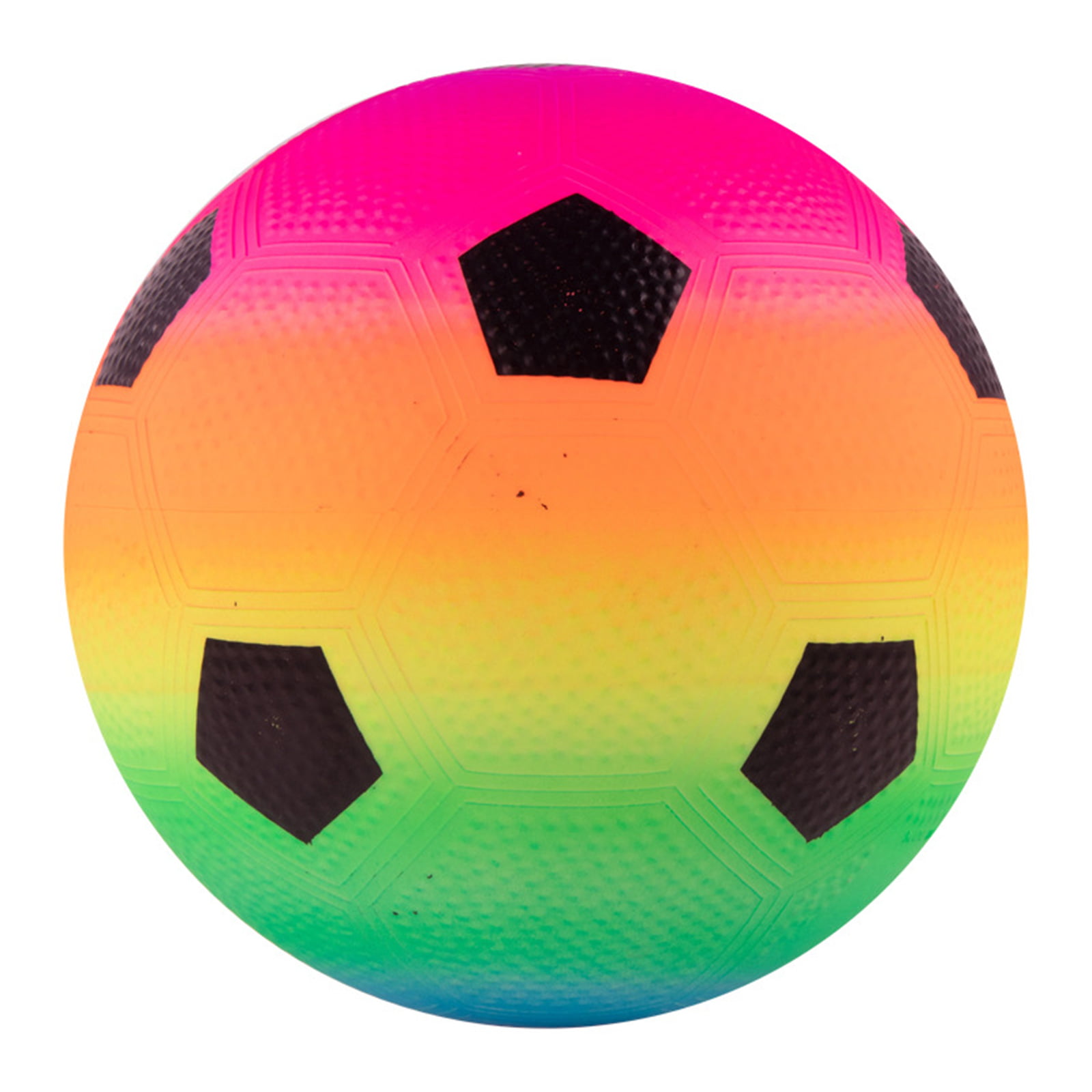 1x Multicolour rainbow Pvc football beach ball inflatable soft Kids Soccer Sport 