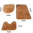 thumbnail image 2 of Hiroekza 3-Piece Bathroom Rug Set with Toilet Cover, Super Soft Non-Slip Absorbent Bath Mat, Modern Style for Bathroom Khaki, 2 of 7