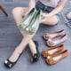 thumbnail image 2 of Sandalias de mujer de color sólido, planas, de moda, con hebilla y lazo, sandalias informales de verano con punta redonda, 2 of 6