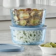 thumbnail image 3 of Pyrex Simply Store Tinted 4-piece Round Storage Set with Plastic Lids, Blue, 3 of 8