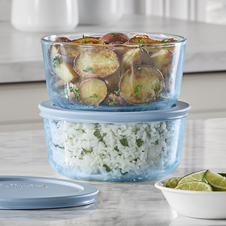Pyrex Simply Store Tinted 4-Piece Blue Glass Storage Set photo 2