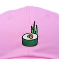 thumbnail image 2 of Dalix Sushi Roll Embroidered Maki Cotton Dad Hat Baseball Cap Adjustable Womens in Light Pink, 2 of 5