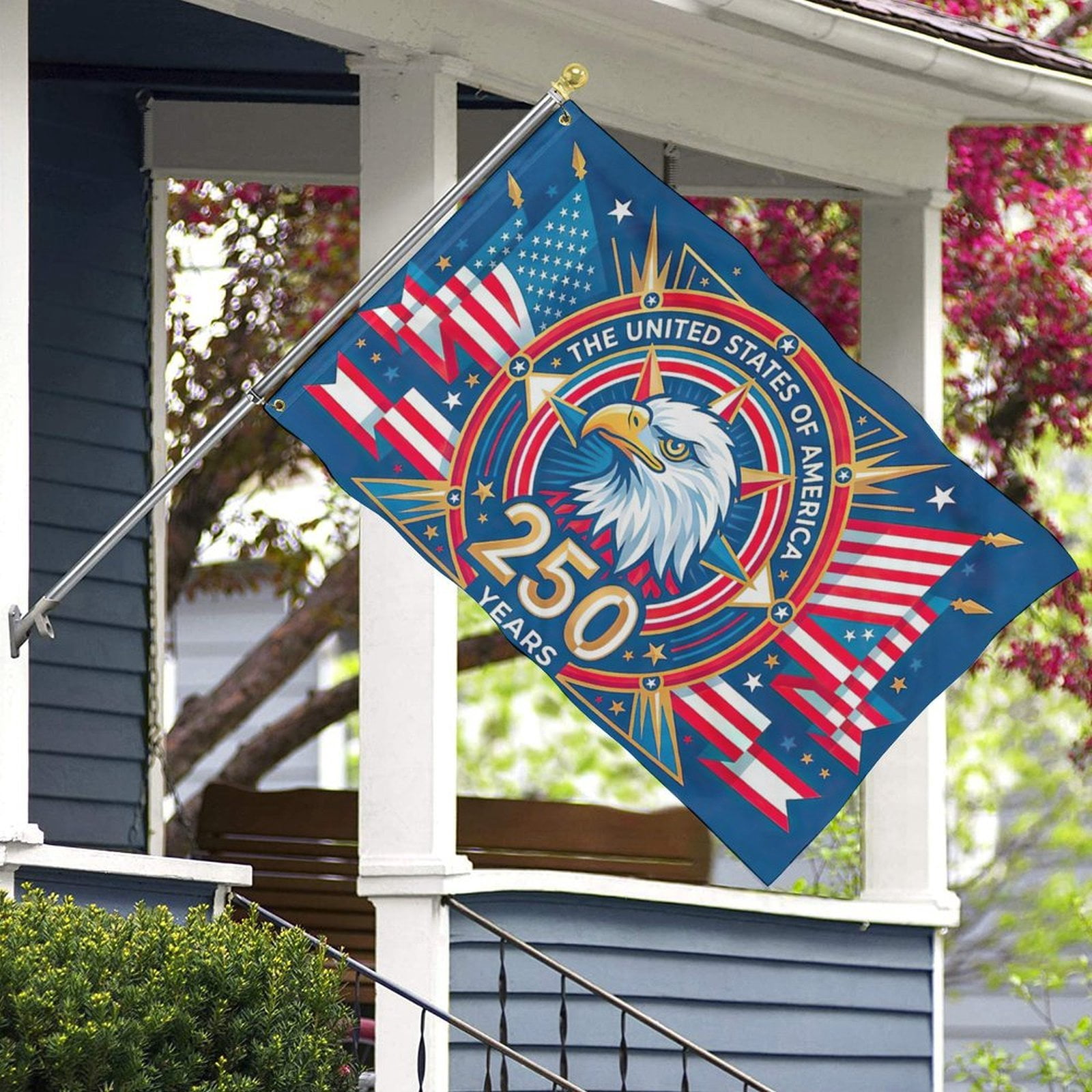 American 250th Anniversary Flag Outdoor 4x6 Ft Double Sided USA 1776 Patriotic Freedom Banner Decor