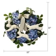 thumbnail image 4 of Easter Garland Bunny and Hydrangea Wreath for Front Door Blue and White 22" Easter Decor, 4 of 8
