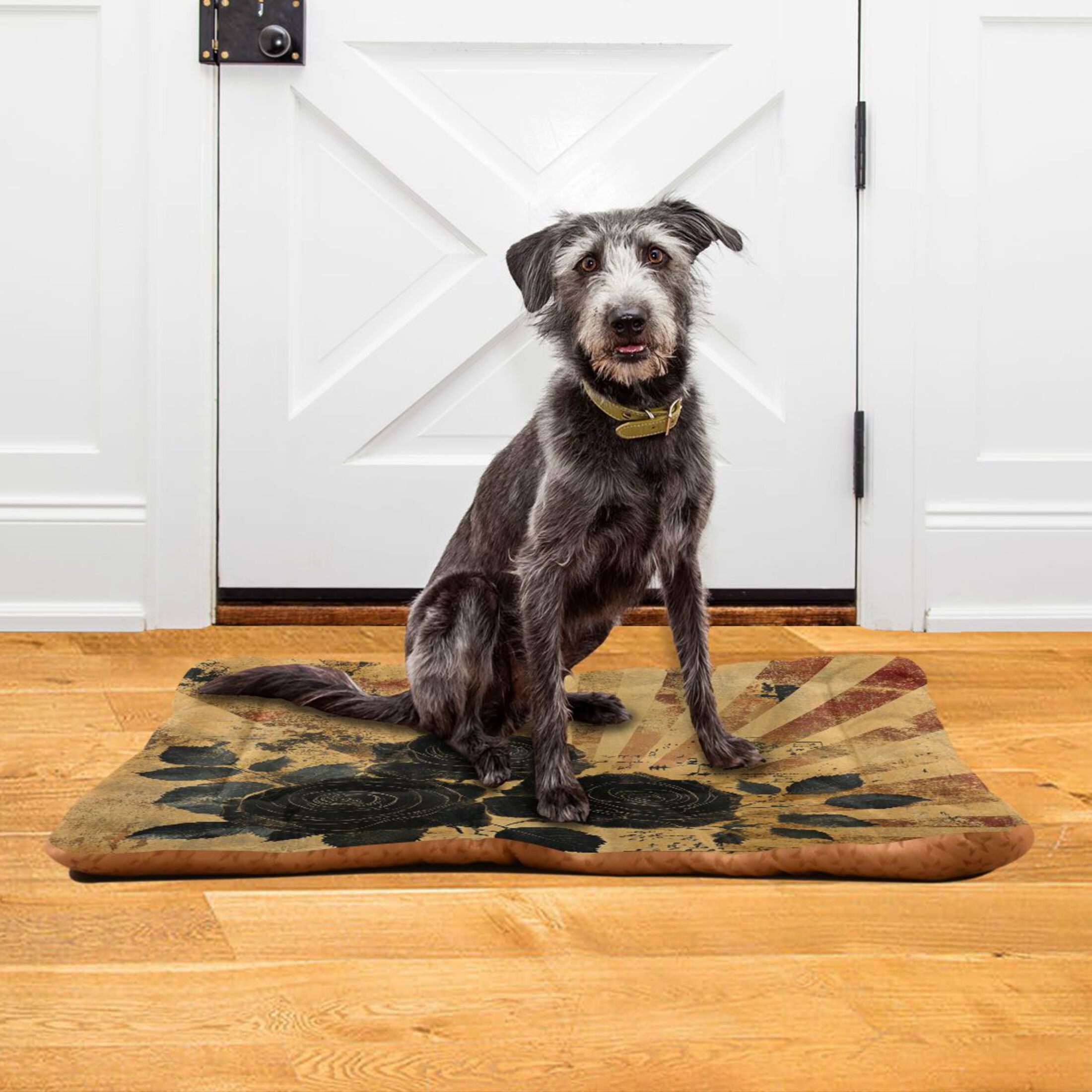Qxltty Notes Black Rose Ped Pad Wear-resistant and Hard to Bite Through Sleeping Pad for Small Medium Large Dogs Winter Pet Bed 36×24in