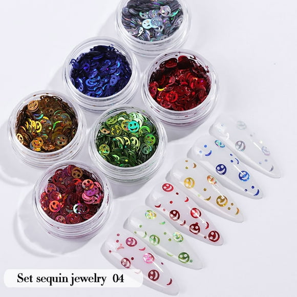 Fiudx Juego de Parches de Lentejuelas para Decoración de Uñas con Forma de Corazón, Dorados y Brillantes.