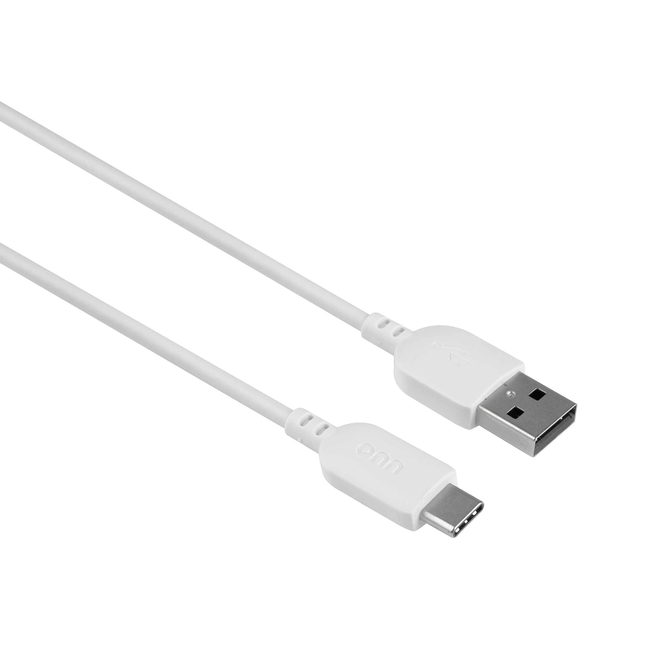 onn USB-C to USB-A Charging Cable, 6 ft, USB-IF Certified, for iPhone 15/16/17 and Galaxy Devices, White