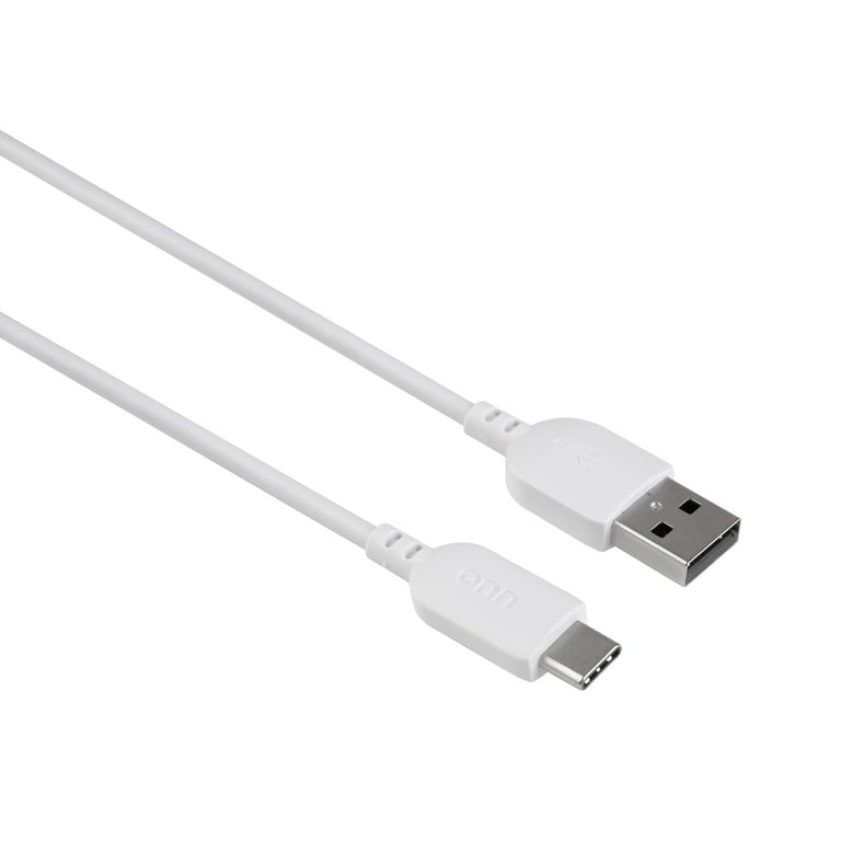 Onn+ USB C to USB A Charging Cable 6 ft White with Fast Data