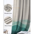 thumbnail image 3 of Teal Beige Ombre Blackout Curtains for Bedroom Living Room Darkening Curtains 84 Inch Length 2 Panels Set Minimalist Ocean Waves Linen Window Curtain Insulated Window Treatment Grommet Drapes 52"x84", 3 of 9