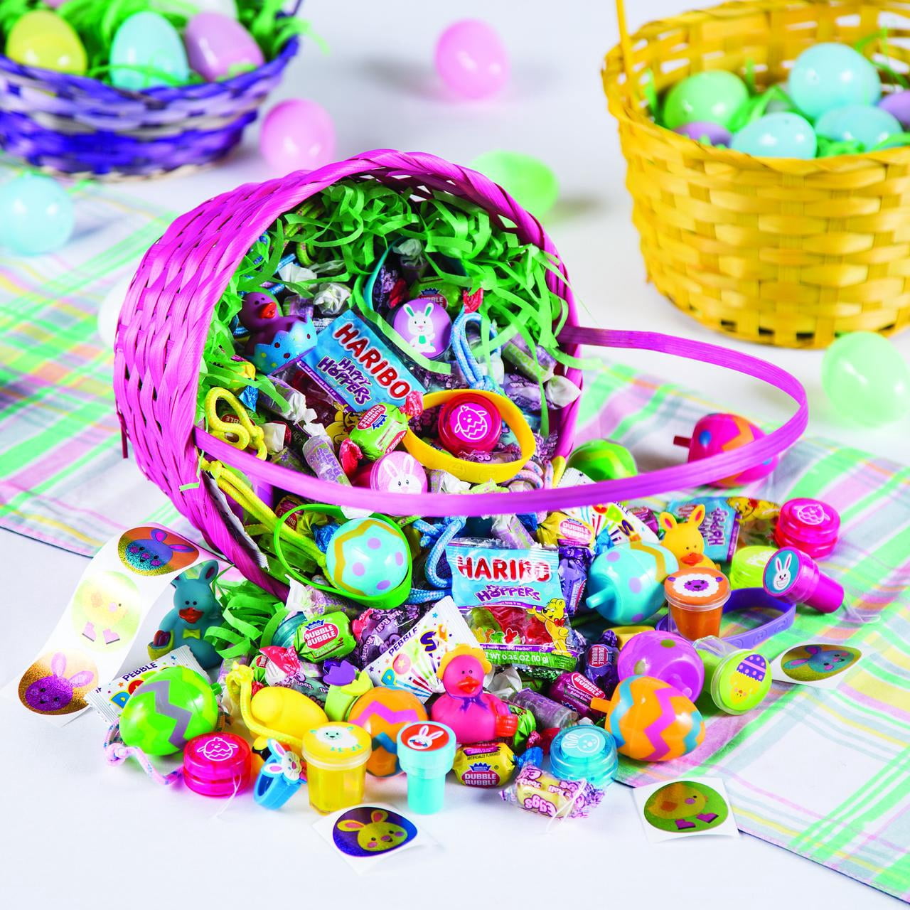 Fun Express Handles Bamboo Storage Baskets Multicolor Easter (12 Pack)