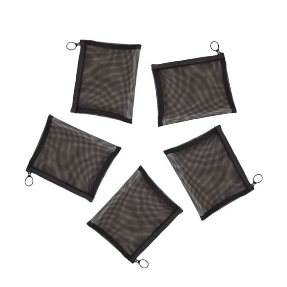Bolsas de malla Patu con cremallera, tamaño M/A6, 5 piezas, negras