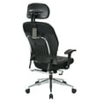 thumbnail image 3 of SPACE Seating Black Eco, Leather Seat and Back Managers Chair with Adjustable Arms and Polished Aluminum Finish Base., 3 of 9
