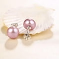 thumbnail image 6 of K-KED 925 Silver 7-8MM Natural Classic Genuine Freshwater Pearl Stud Earrings-Pink, 6 of 9