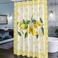 thumbnail image 6 of Summer Lemons Shower Curtain, Pastoral Yellow Fruit Plant Leaves Floral Plaid Waterproof Shower Curtain Set with 12 Hooks Lightweight Bath Curtains Fabric Bathroom Decor 72x78 Inches, 6 of 9