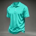 thumbnail image 2 of Trgacdwlo Men's Polo Shirts Collared Button Shirts for Men Short Sleeve Quick Dry Summer Sun Protection Mens Golf Polo Shirts Green M, 2 of 7
