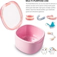 thumbnail image 2 of Denture Bath Case, Retainer Cleaning Box, No-Leak Denture Case, Mouth Guard, Night Guard and Retainer (pink), 2 of 7