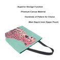 thumbnail image 3 of FORMRS Womens Canvas Tote Bag with Zipper Inner Pocket Shoulder Handbag, Big Pink Cheetah, 3 of 7
