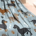 thumbnail image 3 of Cute Dachshund and Dog Footprint Blanket,Comfortable Soft Flannel Throw Blanket,All Season,Warm Lightweight Blankets for Sofa Bed Couch Living Room Chair,30"x40", 3 of 4