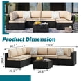 thumbnail image 2 of Walsunny 7 Pieces Patio Conversation Set, All-Weather Silver Rattan Wicker Patio Furniture Sets with 6 Chairs and 1 Coffee Table, Washable Couch Cushions,Black Rattan Khaki Cushions, 2 of 6