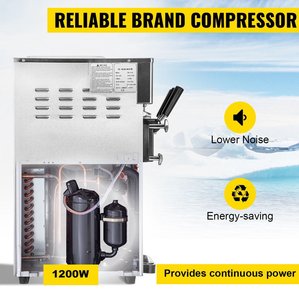 Commercial Stainless Steel Ice Cream Machine 3 Flavor Soft Ice Cream Maker With LED Display Screen