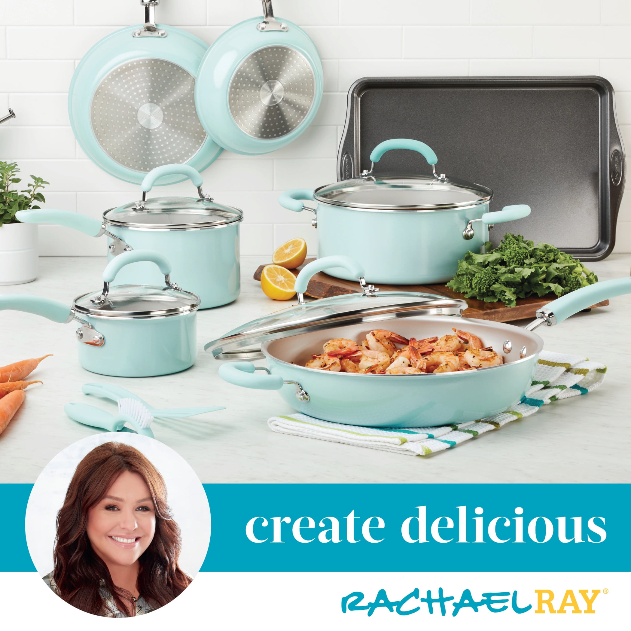 Create Delicious 13-Piece Nonstick Induction Cookware Set – Rachael Ray