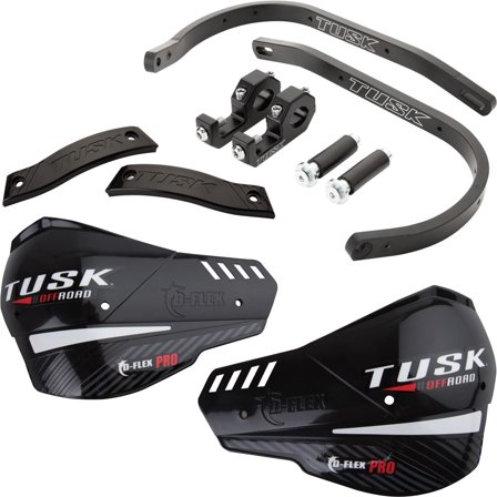 Tusk D-Flex Pro Adventure Handguards Black Bar/Black Plastics 1 1/8" Bars for GASGAS ES 700 2022-2024