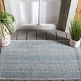 thumbnail image 3 of SAFAVIEH Courtyard Robert Striped Indoor/Outdoor Area Rug, 2' x 3'7", Light Grey/Aqua, 3 of 11
