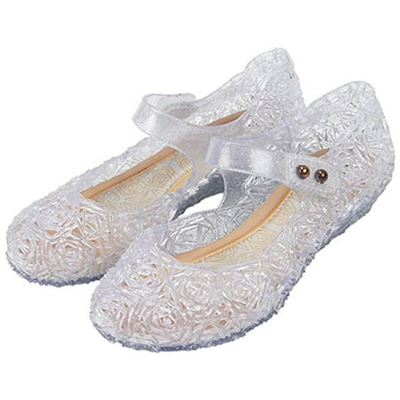 Phenas Princess Costumes Jelly Flats Shoes  Cosplay Birthday Party Dress Up Sandals for Little Girls  Toddler or Kids