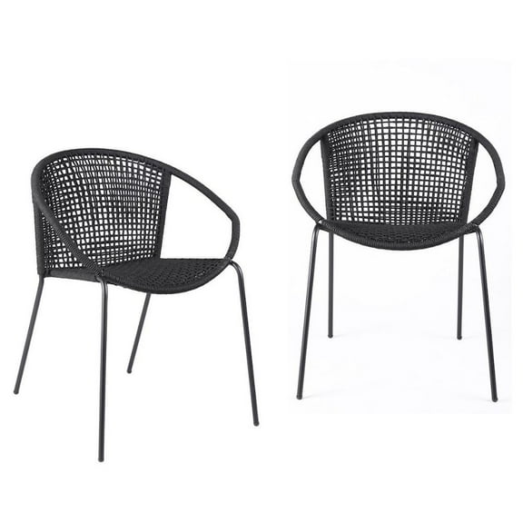 Outdoor Escape Outdoor Dining Chairs – Patio Chairs Set of 2, Stackable Steel Frame