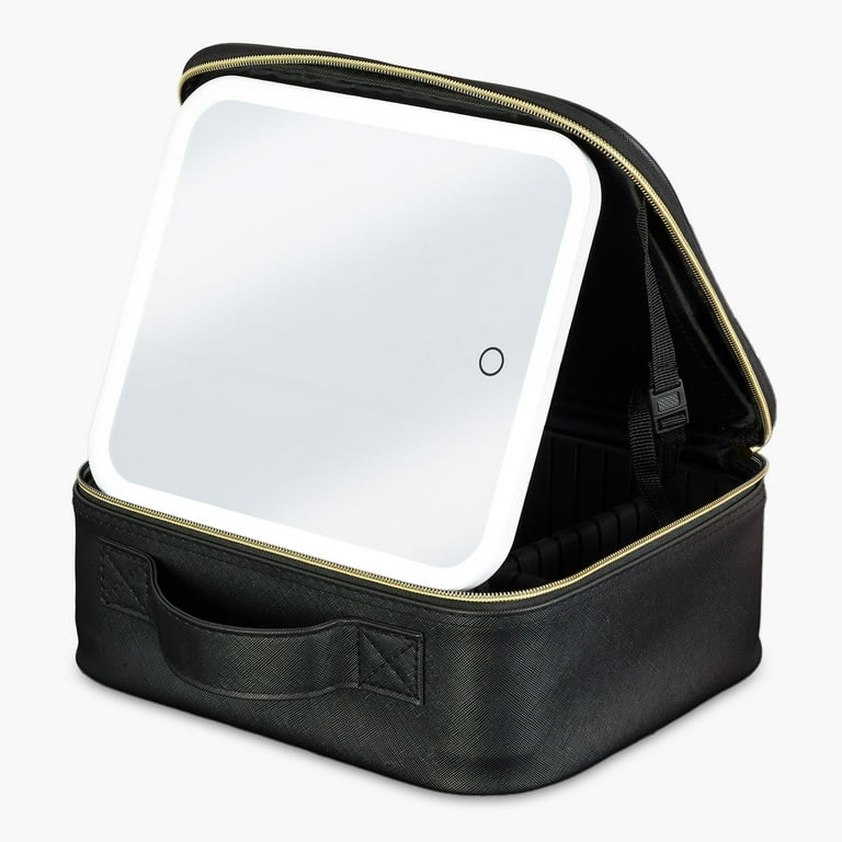 iHome, Travel Makeup Bag with LED Mirror, iCVS20, Faux Leather