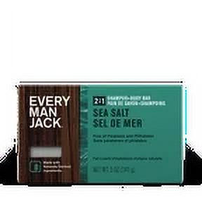 Every Man Jack Sea Salt Mens 2-In-1 Body Bar And Shampoo, 5 Oz
