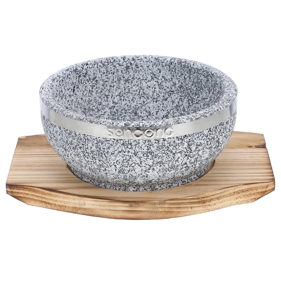 Household Korean Stone Pot Bibimbap Convenient Rice Bowl Salad Mixing Bowl Stone Bowl With Tray