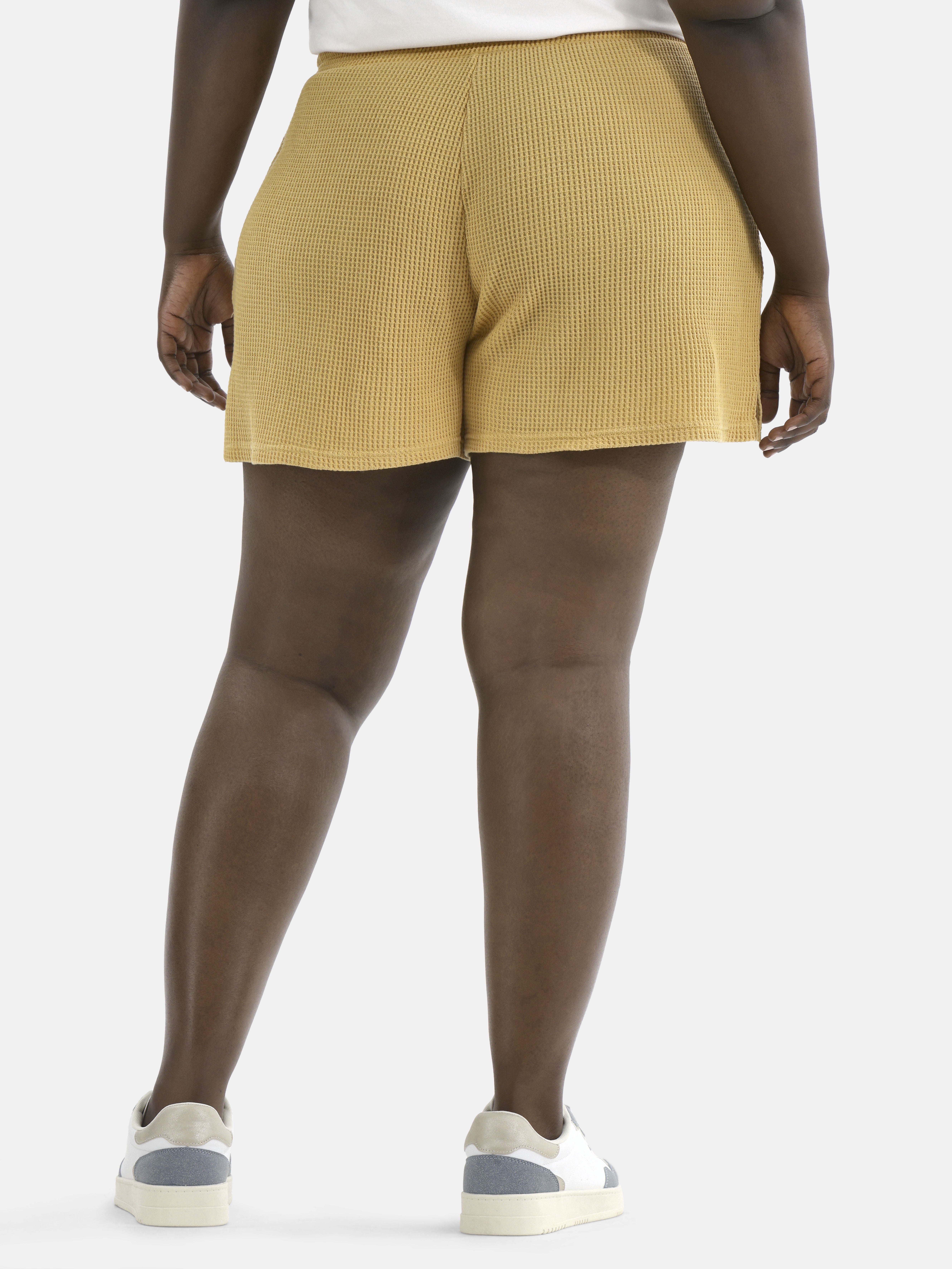 Terra & Sky Women's Plus Waffle Shorts, Sizes 0X-4X