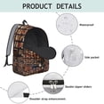 thumbnail image 4 of Bookshelf Print Backpack for Book Lovers, Reading Bookmark Bookcase Wall School Bag, Born to Read Aesthetic Daypack, 4 of 5