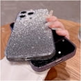 thumbnail image 3 of Glitter Case for iPhone 14 Pro Max Hard PC Anti-Scratch Anti-Fall Soft TPU Bumper Shockproof Full Camera Lens Protective Slim Luxury Bling Cover for Women Girls - Black, 3 of 13