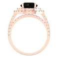 thumbnail image 4 of Clara Pucci 18K Rose Gold Round Cut 2Ct Natural Onyx Engagement Ring + Matching Band - Luxury Box Included, 4 of 7