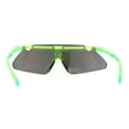 thumbnail image 2 of Color Mirror Minimalist Half Rim Shield Sport Wrap Around Sunglasses Green Rainbow Mirror, 2 of 4