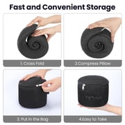 Travel Pillow, Best Memory Foam Neck Pillow Head Support Soft Pillow for Sleeping Rest, Airplane Car & Home Use (1Black)