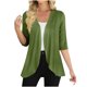 thumbnail image 3 of Camisas de otoño,Cárdigan de manga 3/4 para mujer, suéter informal abierto, mezcla de poliéster suave, para usar en casa, sopatenor, 3 of 9