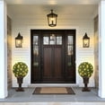 thumbnail image 2 of Kojooin 2pcs Artificial Boxwood Topiary Ball, 16" Faux Plant Topiary Ball with Lights, Front Door Plants with Light Base for Outdoor Balcony, Backyard Home Decor,White Fake Tree, 2 of 9