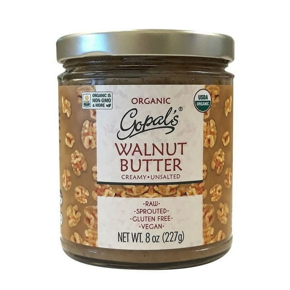 Gopal's Organic Sprouted Walnut Butter Creamy Unsalted -- 8 oz Pack of 2