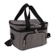 thumbnail image 3 of Bolsa térmica plegable de tela Oxford PEVA, a prueba de fugas, con doble aislamiento, bolsa de almuerzo con correa ajustable para el hombro para viajes, playa, picnic, camping, cáñamo, gris,, 3 of 10