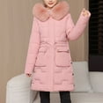 thumbnail image 4 of Breezora Slim Fit Long Puffer Coat for Women Warm Thickened Lined Waist Defining Winter Jacket XXXL Size Pink, 4 of 5