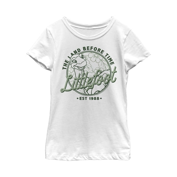 Girl's The Land Before Time Littlefoot Est. 1988  Graphic Tee White Small