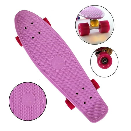 Complete Cruiser Kids Skateboard For Boys And Girls With Super Smooth Pu Wheels, High Speed Bearing, 22