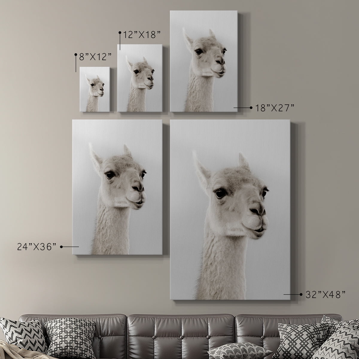 Soft Llama Premium Gallery Wrapped Canvas - Ready to Hang