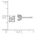 thumbnail image 2 of FB Jewels Sterling Silver Rhodium-plated CZ 5mm Square Post Earrings, 2 of 2