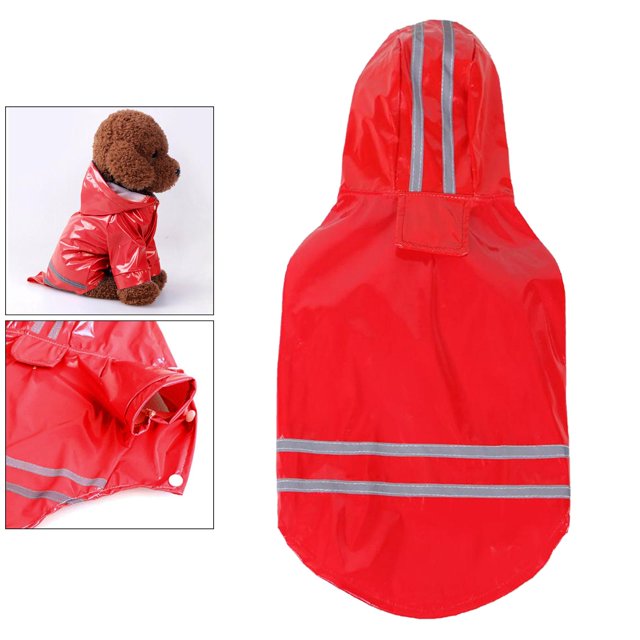 Chubasquero para Mascotas Colco Impermeable con Capucha Rojo L