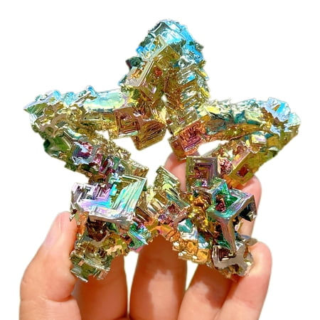Natural Bismuth Ore Rainbow Bismuth Metal Crystal Crystal Gifts Mineral Specimen Home Decoration Rainbow Bismuth Metal Crystal Bismuth Star
