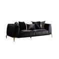 thumbnail image 3 of Majestic Thick Velvet Fabric 2PC Living room set Made With Wood in Black, 3 of 8